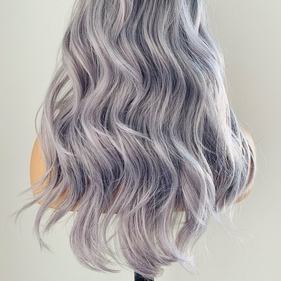 22” Ombre Lilac Premium Fiber Lace Front Wig - Picture 7 of 11